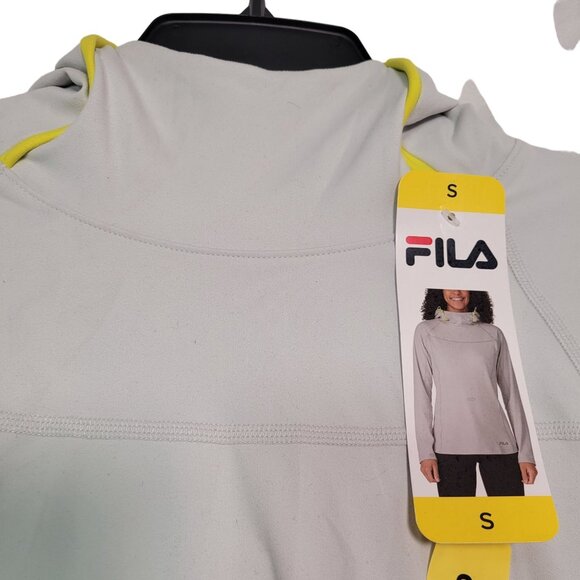 Fila Women's Funnel Neck Moisture Wicking Active Training Hoodie Gray Size Small - Picture 4 of 12